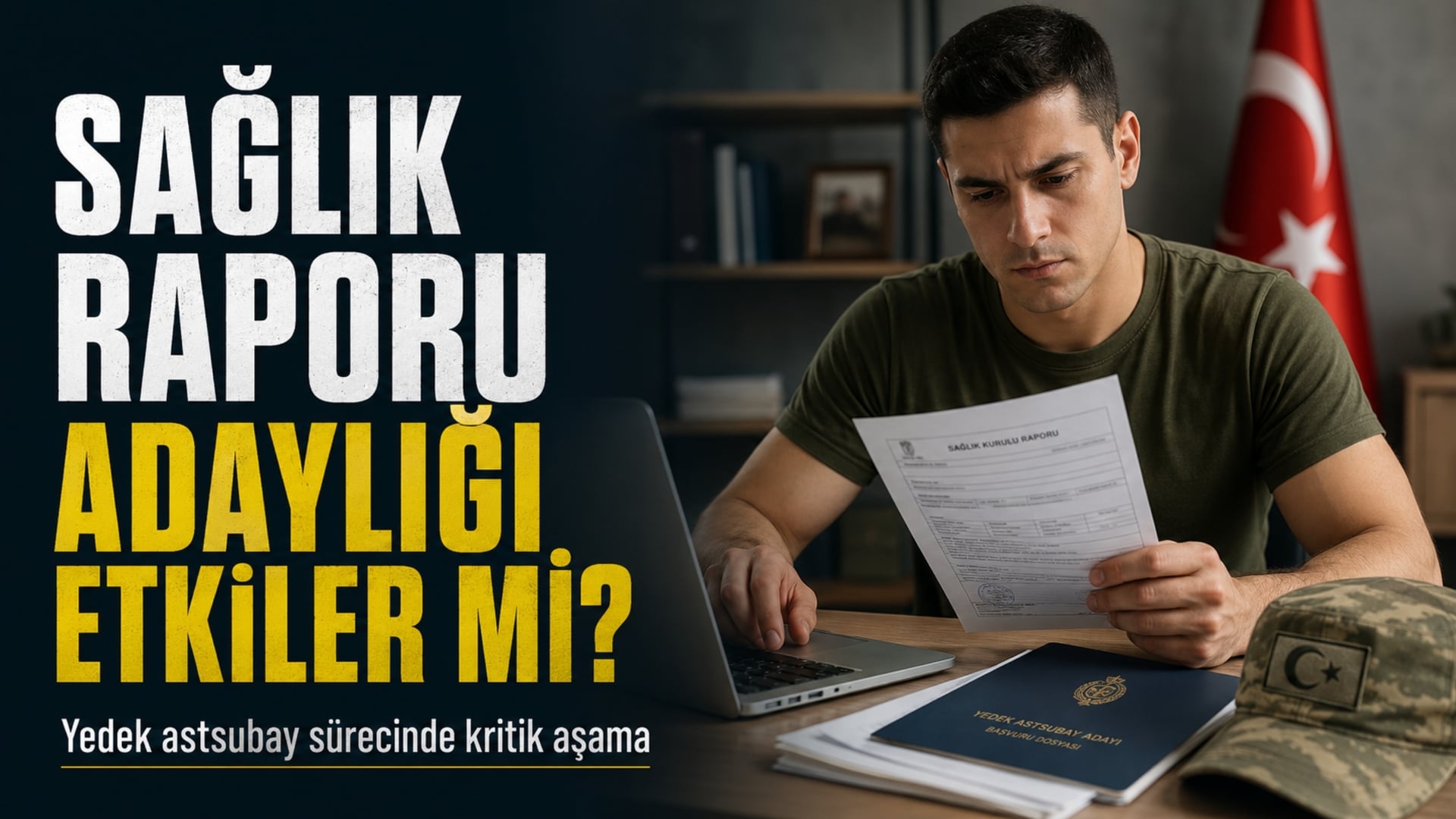 Askerlik sağlık muayenesi ve yedek astsubay adaylık sürecini bekleyen Türk asker adayı
