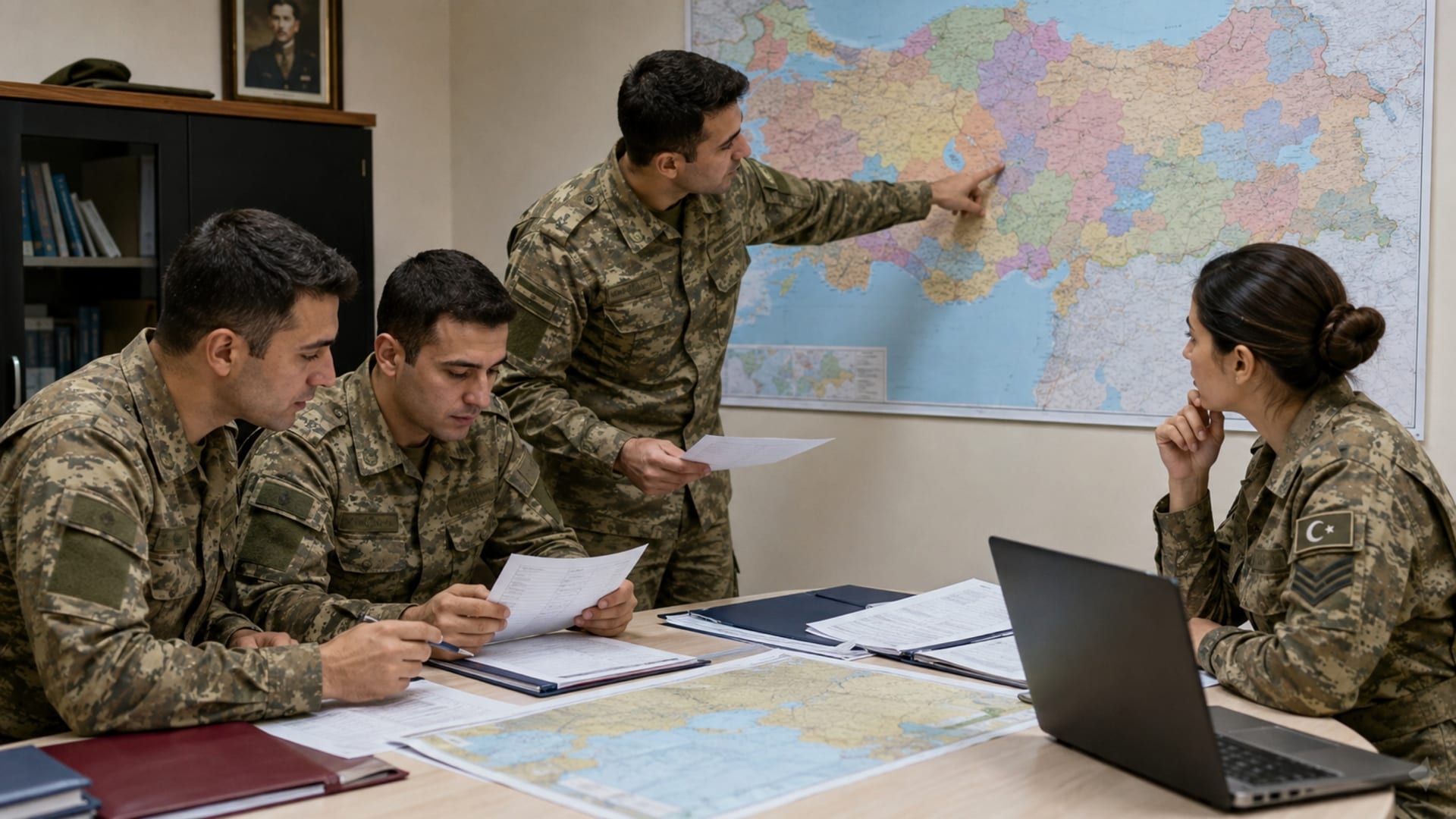 Eğitim sonrası görev yeri seçeneklerini ve atama bölgelerini birlikte inceleyen Türk askerî personel