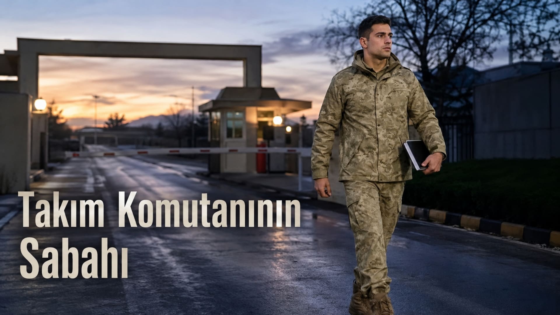 Sabah erken saatlerde birlik programı ve takım faaliyetleri için hazırlık yapan Türk askerî personel