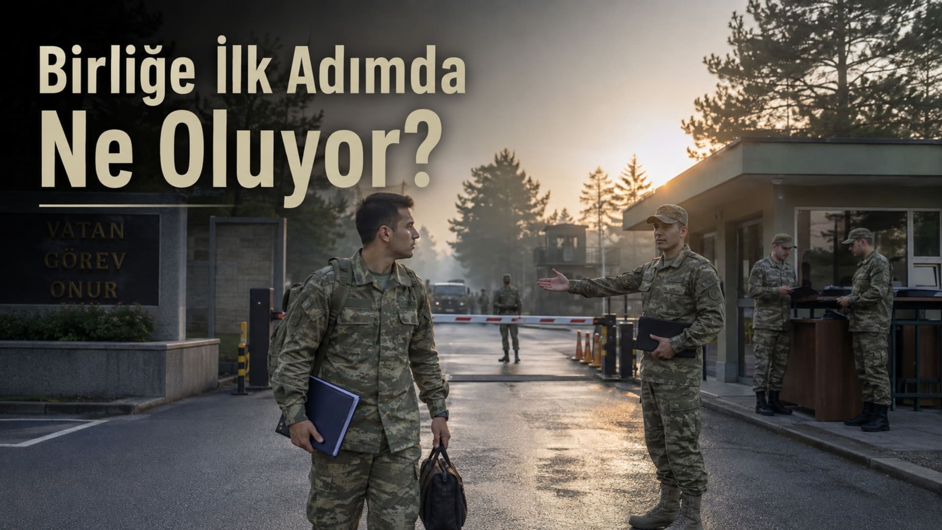 Yeni görev birliğine katılarak evrak ve oryantasyon işlemlerine başlayan Türk yedek subay ve yedek astsubay personel