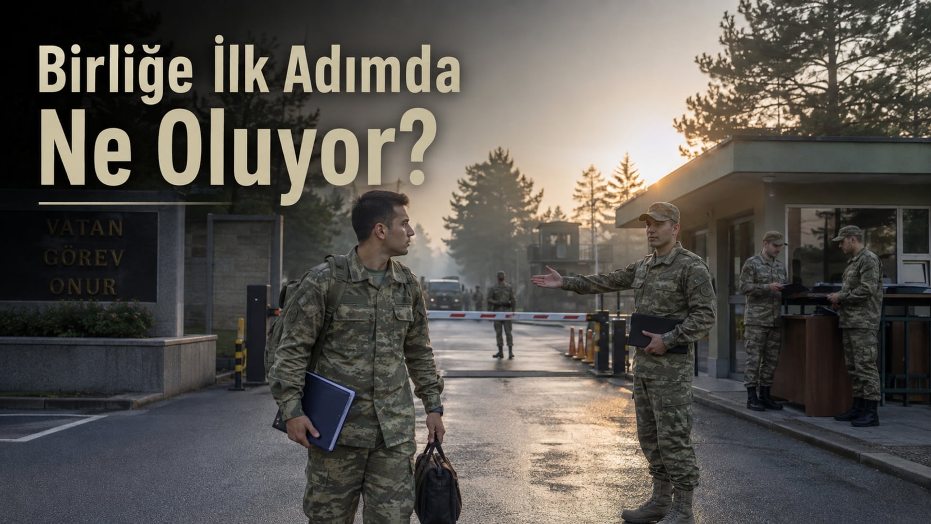 Yeni görev birliğine katılarak evrak ve oryantasyon işlemlerine başlayan Türk yedek subay ve yedek astsubay personel