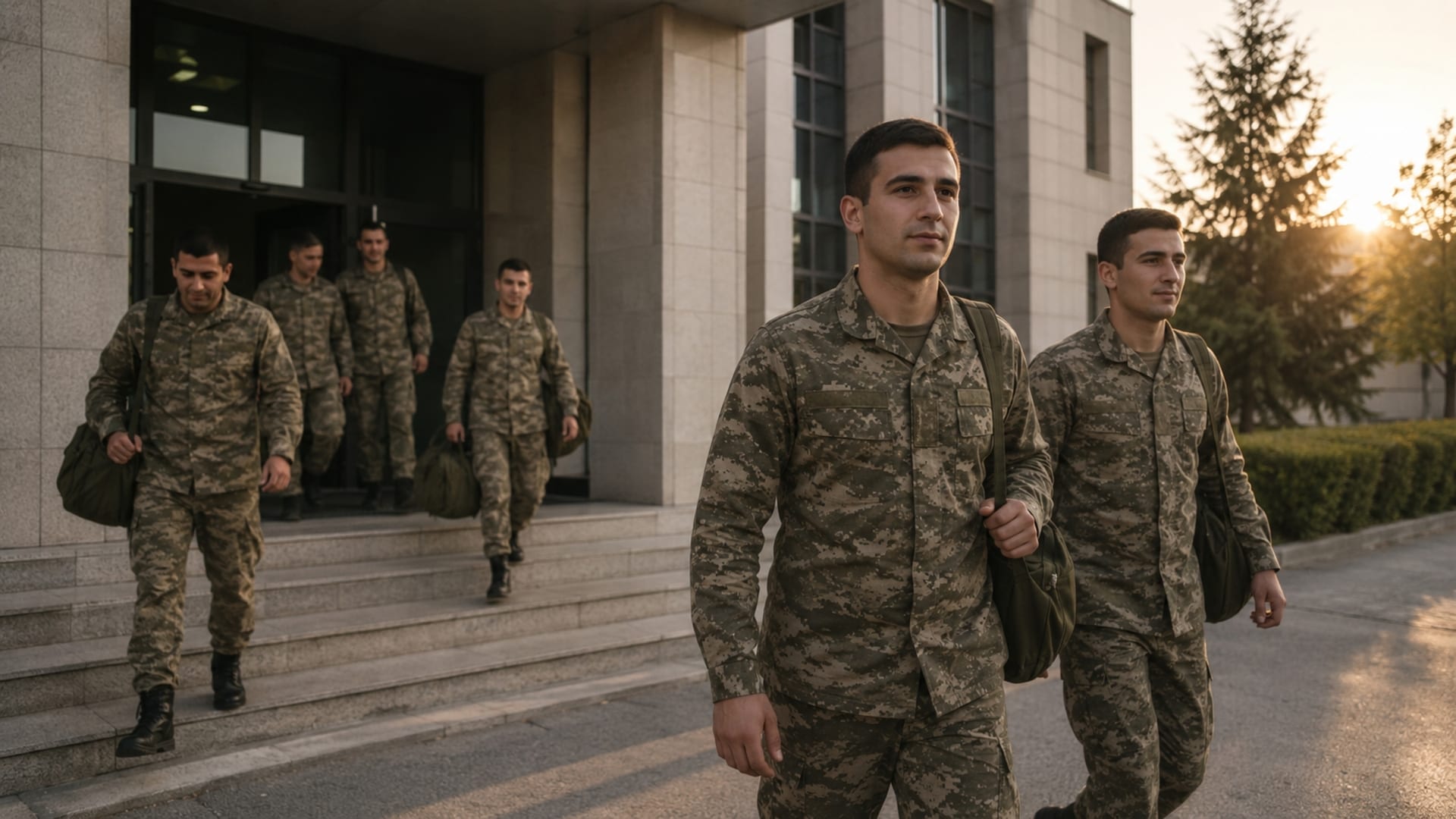 Günlük görevlerini tamamladıktan sonra akşam saatlerinde askerî binadan ayrılan Türk askerî personel