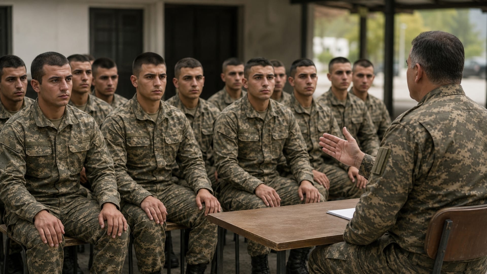 Askerî hitap ve birlik içi iletişim kuralları hakkında eğitim alan Türk asker adayları
