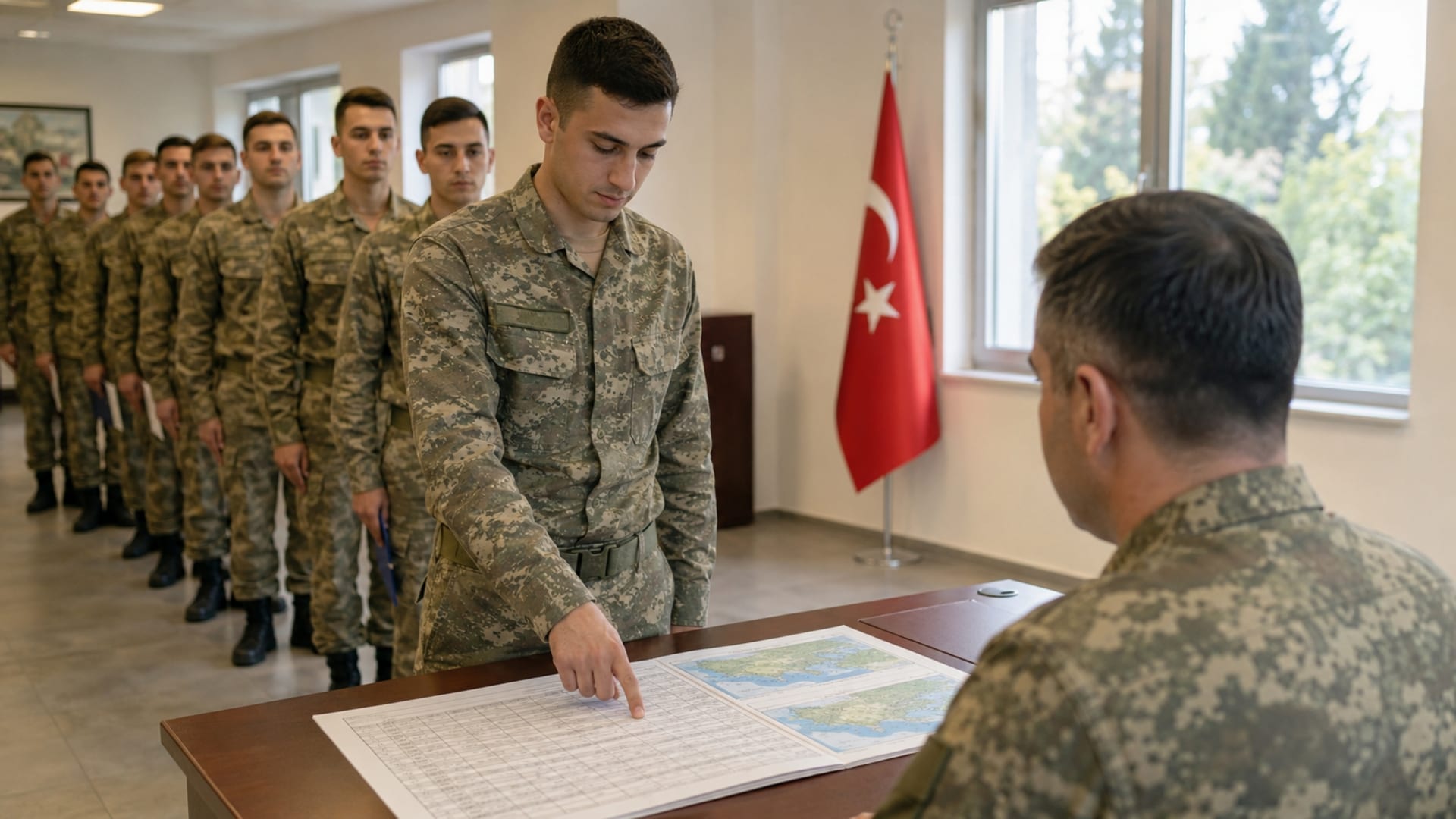Başarı sırasına göre görev yeri seçimi için sıraya giren Türk asker adayları