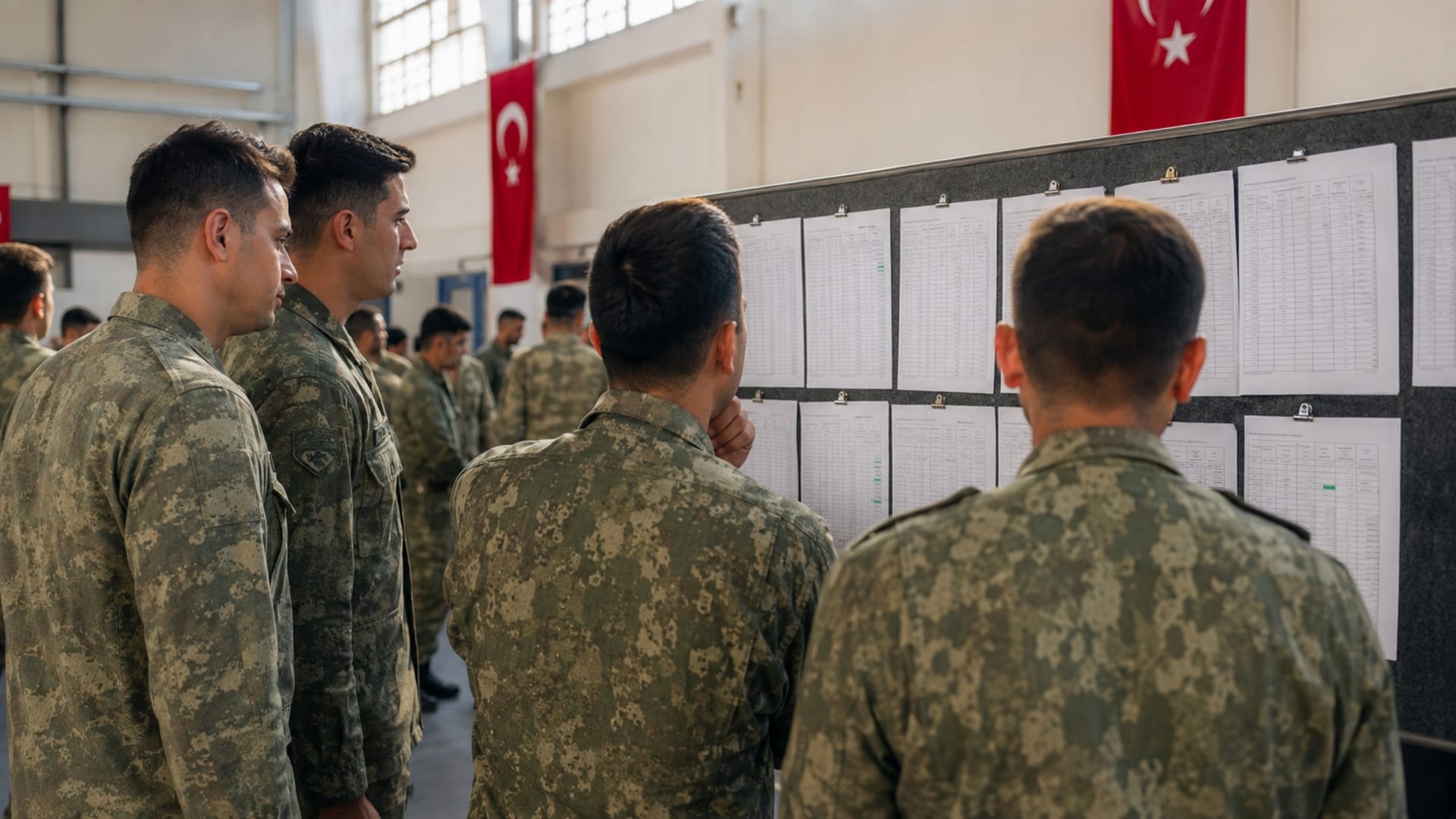 Görev yeri tercih listelerini inceleyerek mevcut seçenekleri değerlendiren Türk asker adayları