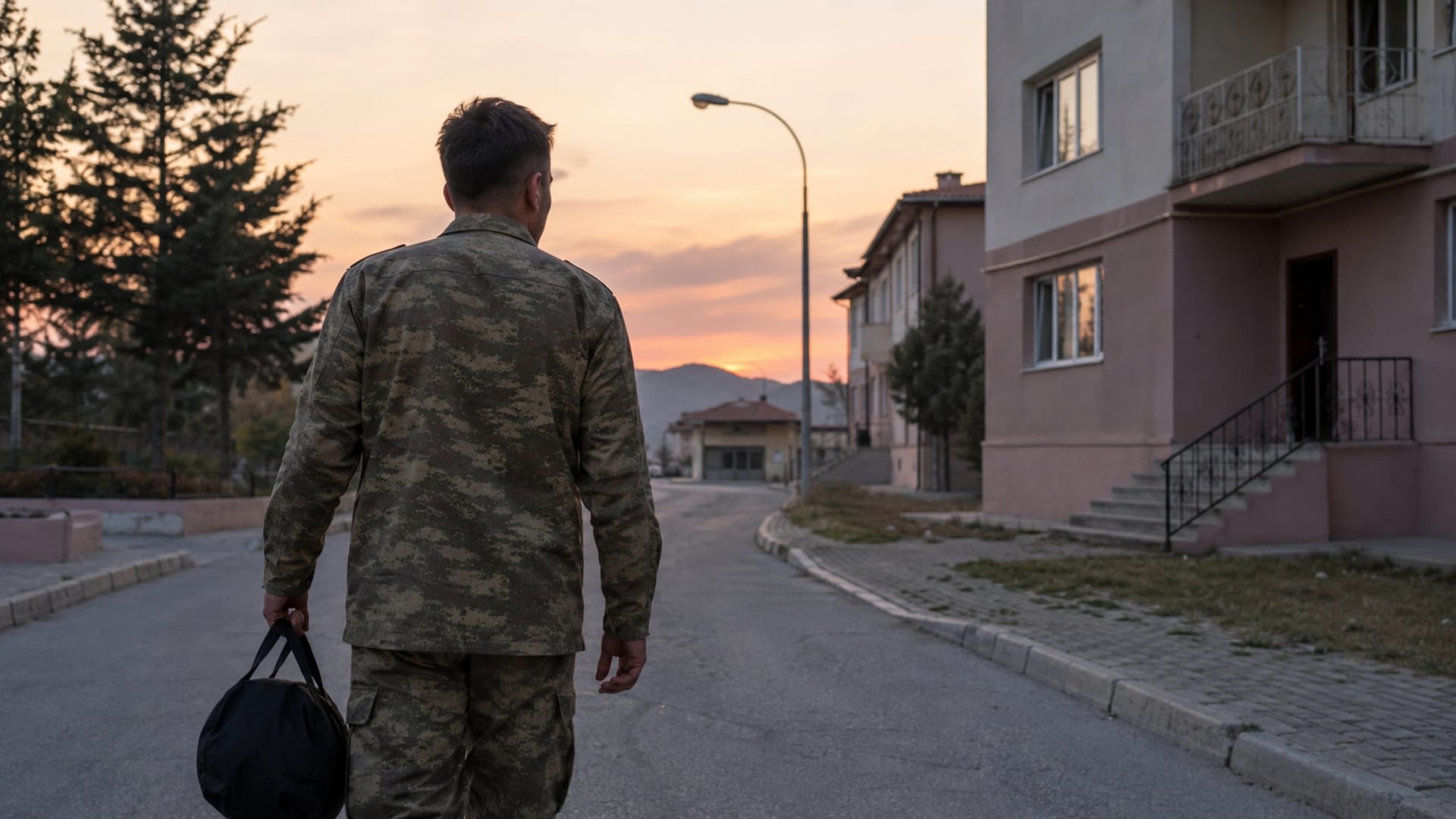 Akşam saatlerinde konakladığı bölgeye doğru yürüyen Türk askerî personel