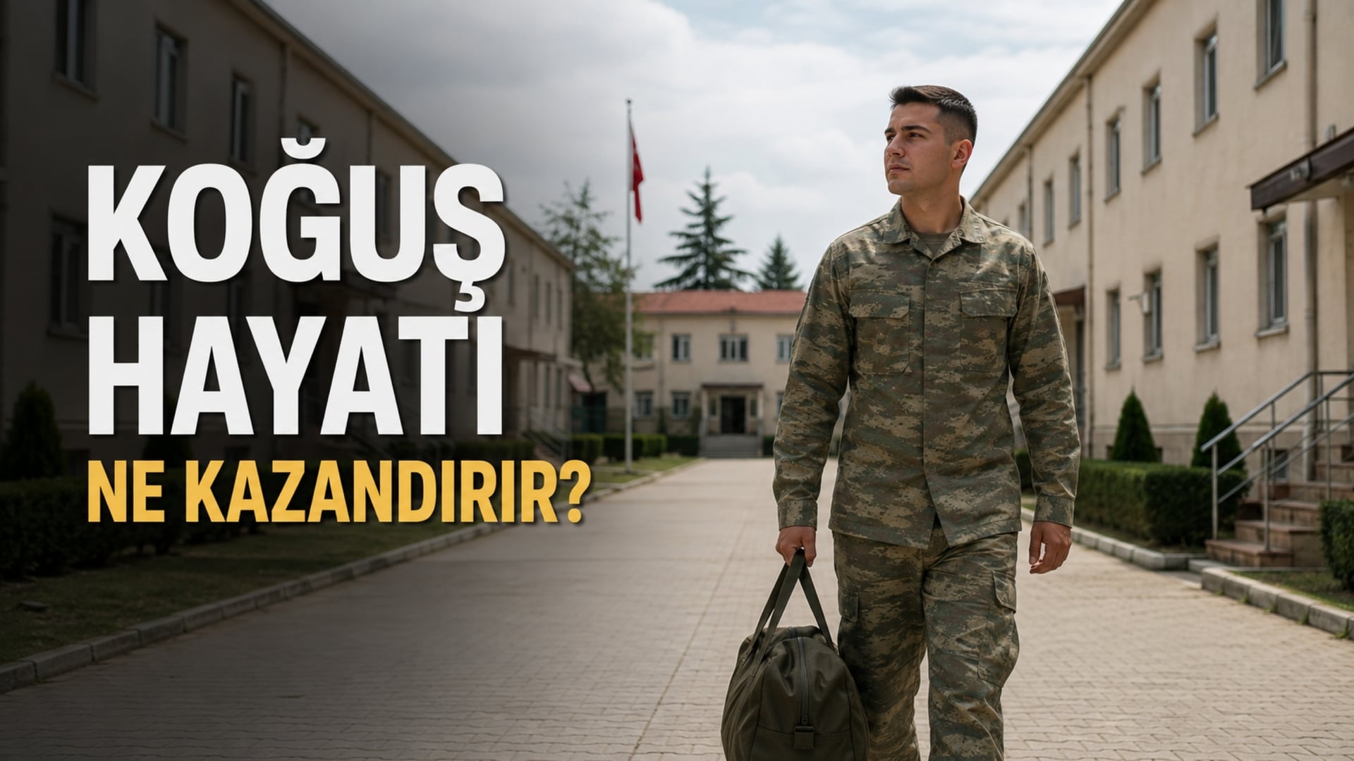 Kalabalık koğuş hayatı ve farklı insanlarla yaşama deneyiminin sivil hayata etkisini temsil eden Türk askerî personel