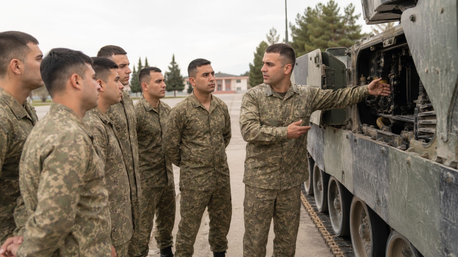 Zırhlı araç üzerinde tank sınıfına yönelik teknik eğitim alan yedek astsubay adayları