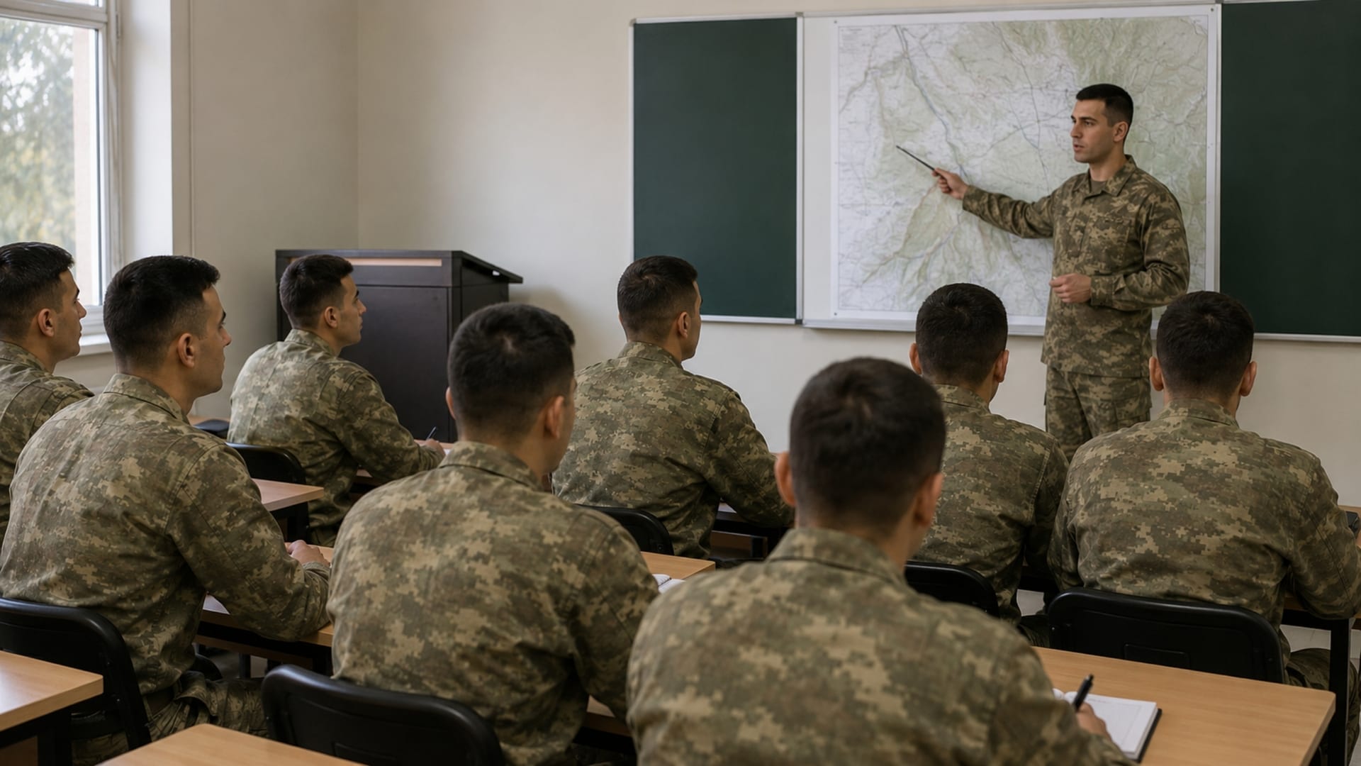 Tank Okul Komutanlığında sınıf ve harita eğitimi alan yedek astsubay adayları