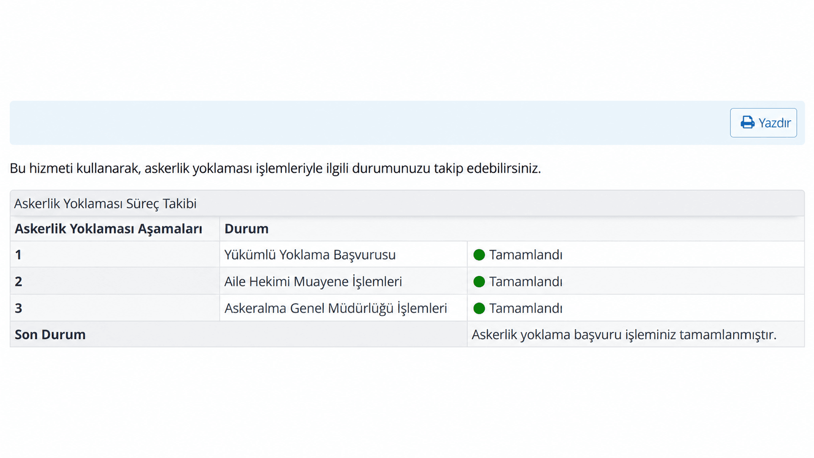 Askerlik Yoklaması Süreç Takibi - 3 e devlet uygulamalı anlatım
