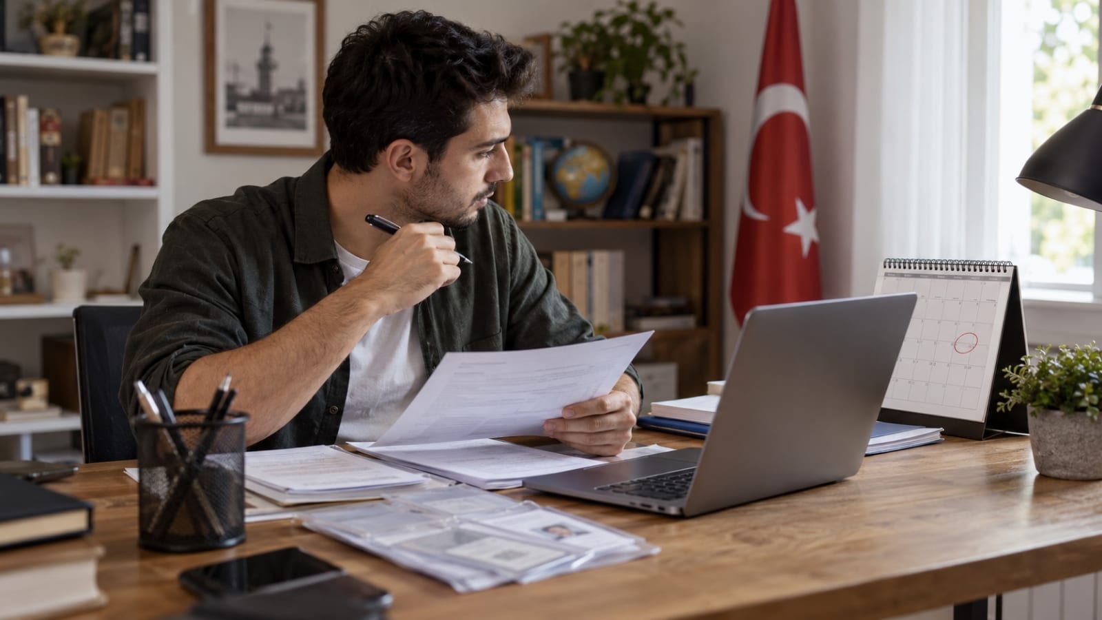 Takvim, başvuru belgeleri ve bilgisayar üzerinden askerlik işlemlerinin son tarihlerini kontrol eden yükümlü