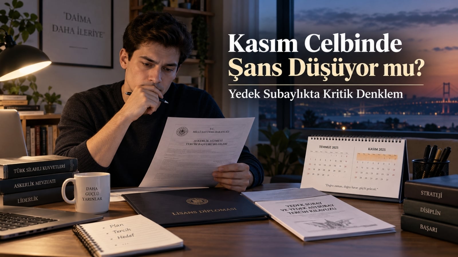 Kasım celbinde yedek subay ve yedek astsubay seçilme ihtimalini aday yoğunluğu ve TSK personel ihtiyacı açısından değerlendiren üniversite mezunu yükümlü