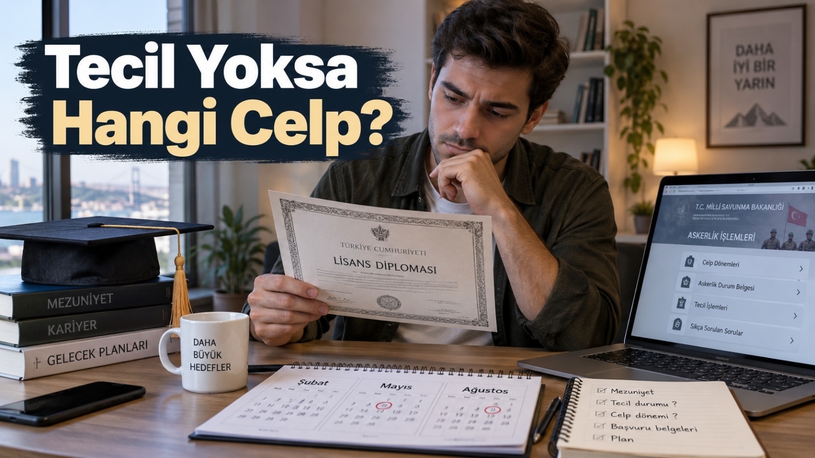 Üniversite mezuniyeti sonrasında askerlik tecili kullanmadan celp ve sınıflandırma tarihlerini inceleyen yükümlü