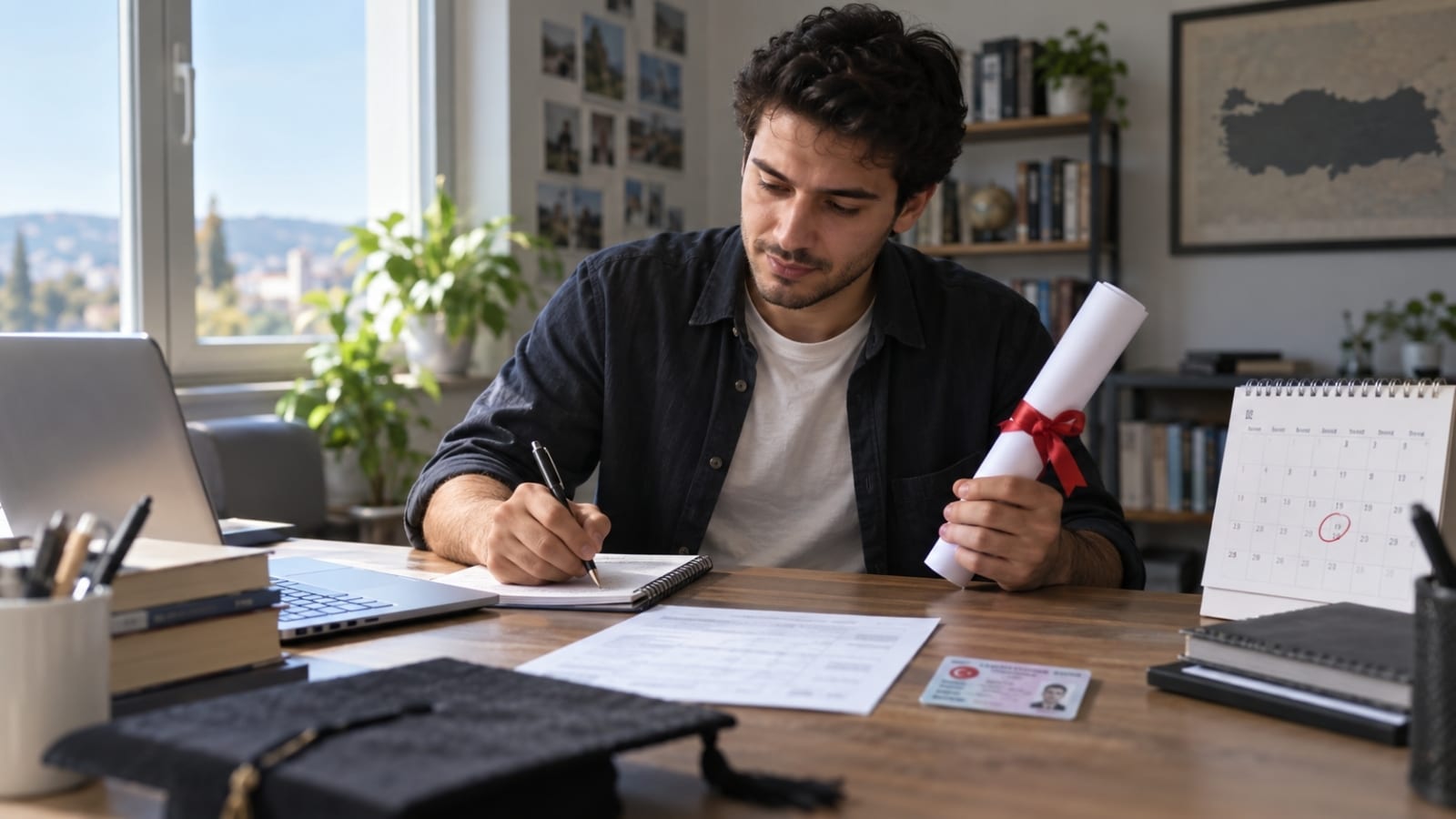 Lisans diploması ve askerlik belgeleriyle mezuniyet sonrası tecil süresini ve başvuru tarihlerini planlayan yükümlü