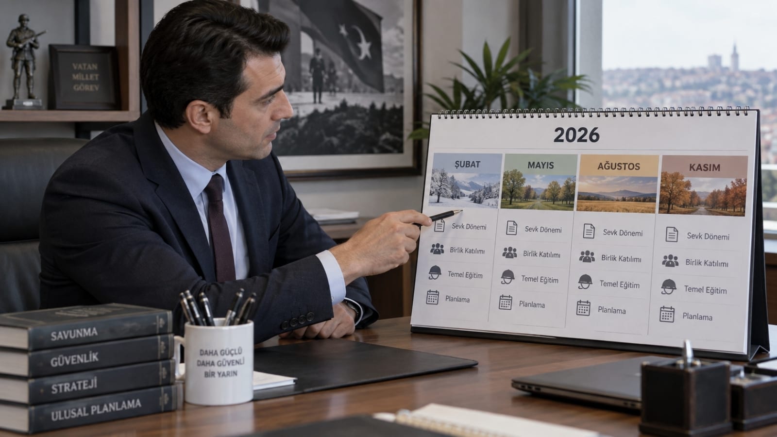 2026 yılı Şubat, Mayıs, Ağustos ve Kasım sınıflandırma dönemlerini planlama takvimi üzerinden inceleyen görevli