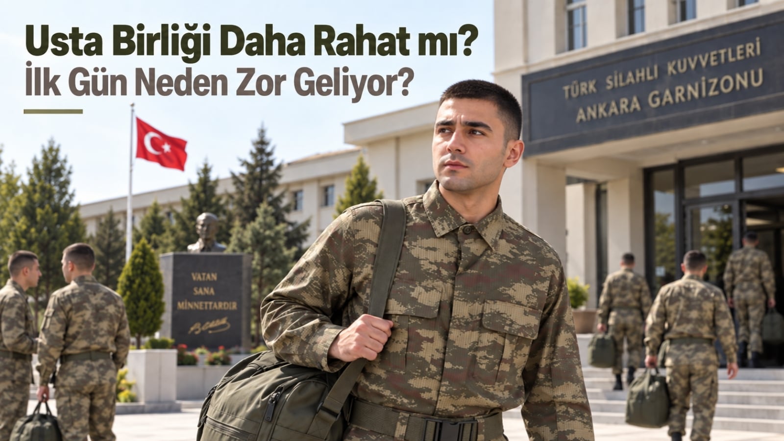 Ankara’daki usta birliğine katılan rütbesiz erin yeni görev yerine ilk gelişi.
