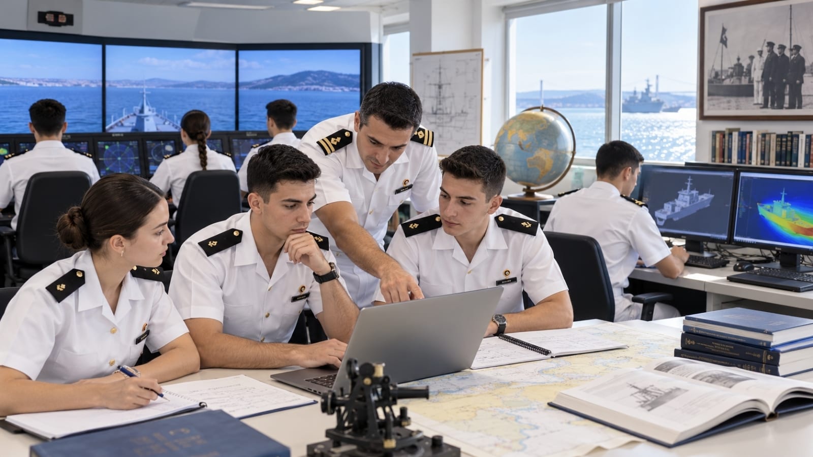 Deniz Harp Okulu öğrencileri modern simülatör ve laboratuvar ortamında akademik ve uygulamalı denizcilik eğitimi alırken