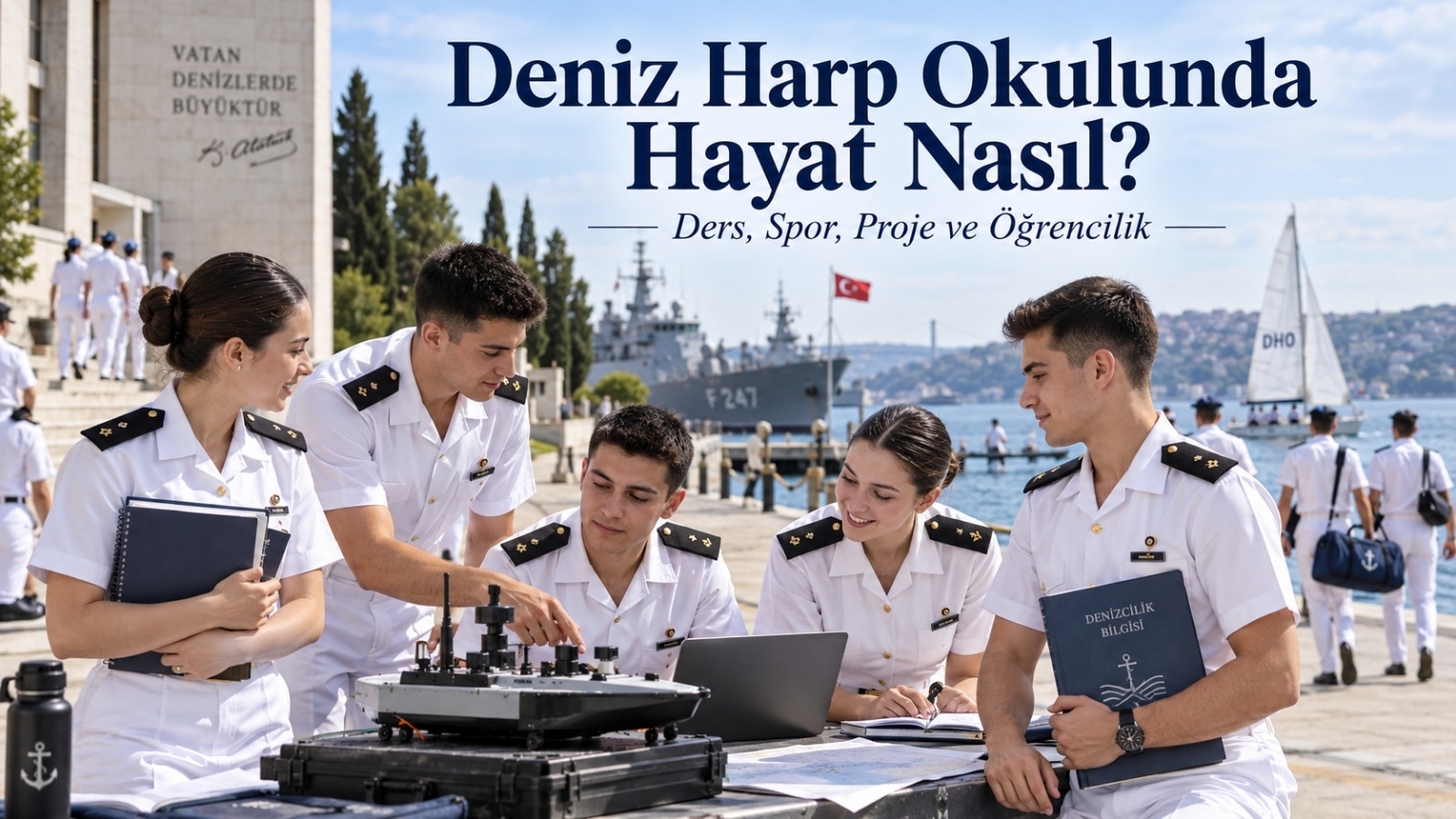 Deniz Harp Okulu öğrencileri kampüs ve deniz ortamında akademik eğitim, teknik proje ve öğrencilik faaliyetlerini birlikte sürdürürken