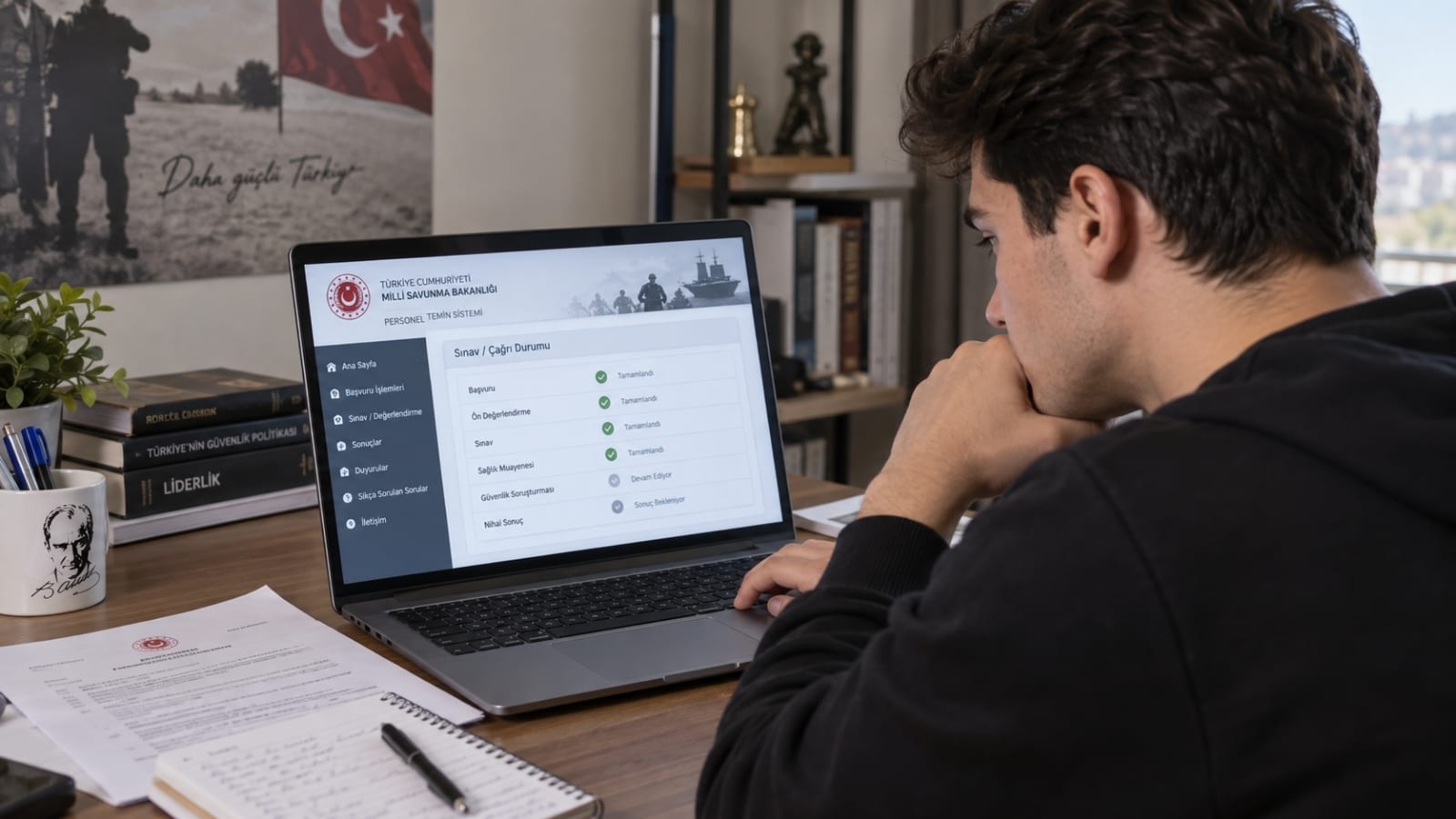 MSB Personel Temin Sistemi üzerinden Astsubay MYO çağrı ve sonuç durumunu kontrol eden aday.