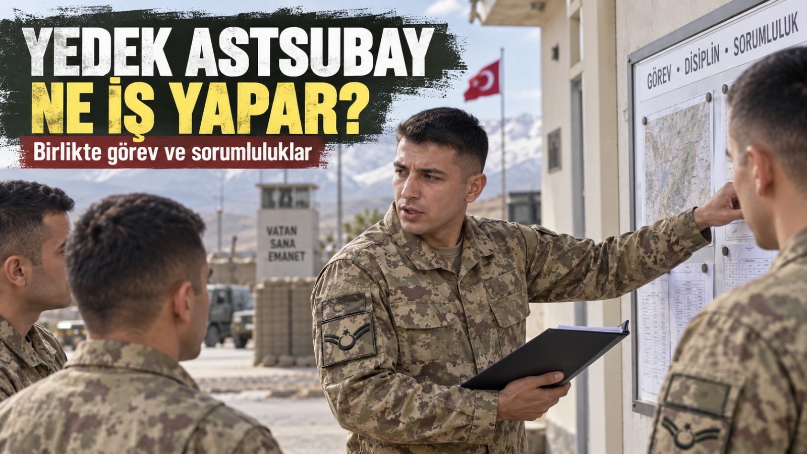 Van’daki birliğinde görev ve sorumluluk planlaması yapan yedek astsubay.