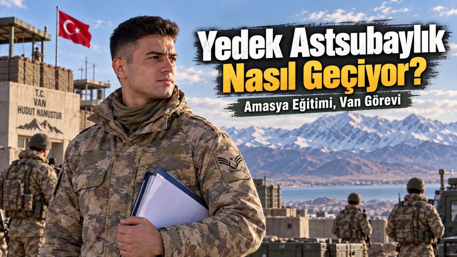 Amasya’daki eğitimden Van’daki görev sürecine uzanan yedek astsubaylık deneyimini temsil eden astsubay astçavuş.