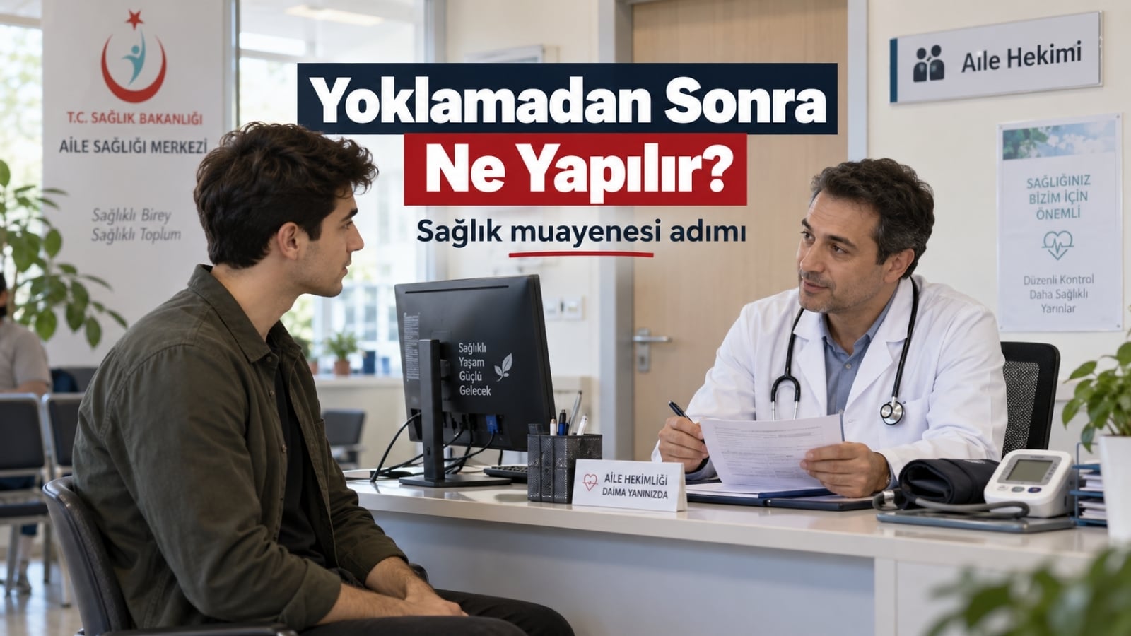 Askerlik yoklama başvurusundan sonra aile hekimine giderek sağlık muayenesi sürecini başlatan yükümlü.
