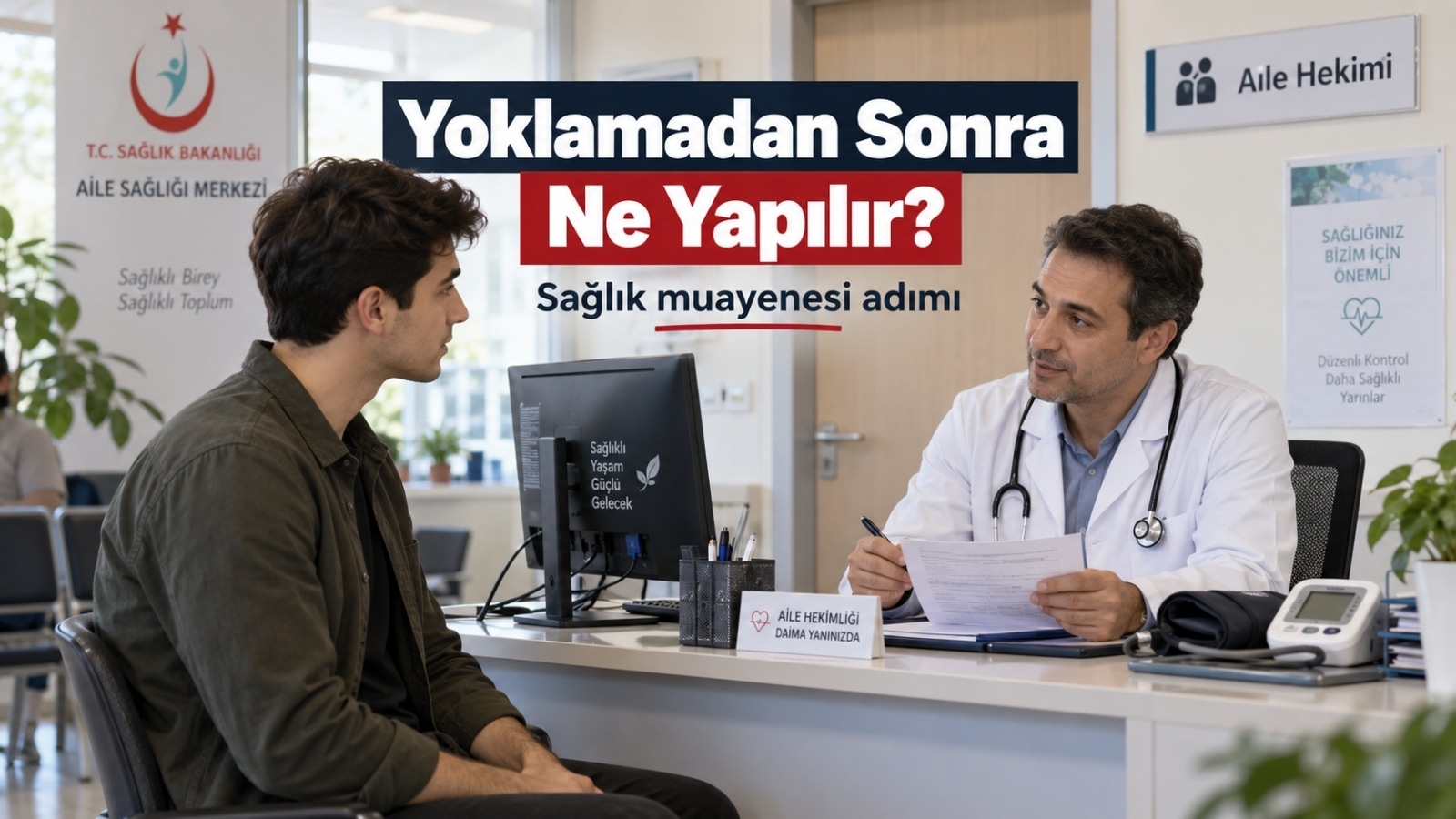 Askerlik yoklama başvurusundan sonra aile hekimine giderek sağlık muayenesi sürecini başlatan yükümlü.